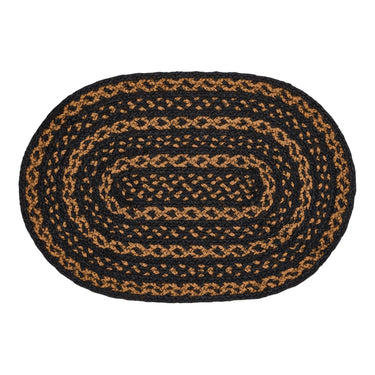 Black & Tan Jute Oval Placemat 12x18 VHC Brands - The Fox Decor
